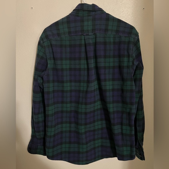 LAND'S END Classic Green and Navy Blue Plaid Button Down Men's Size M - Picture 4 of 4